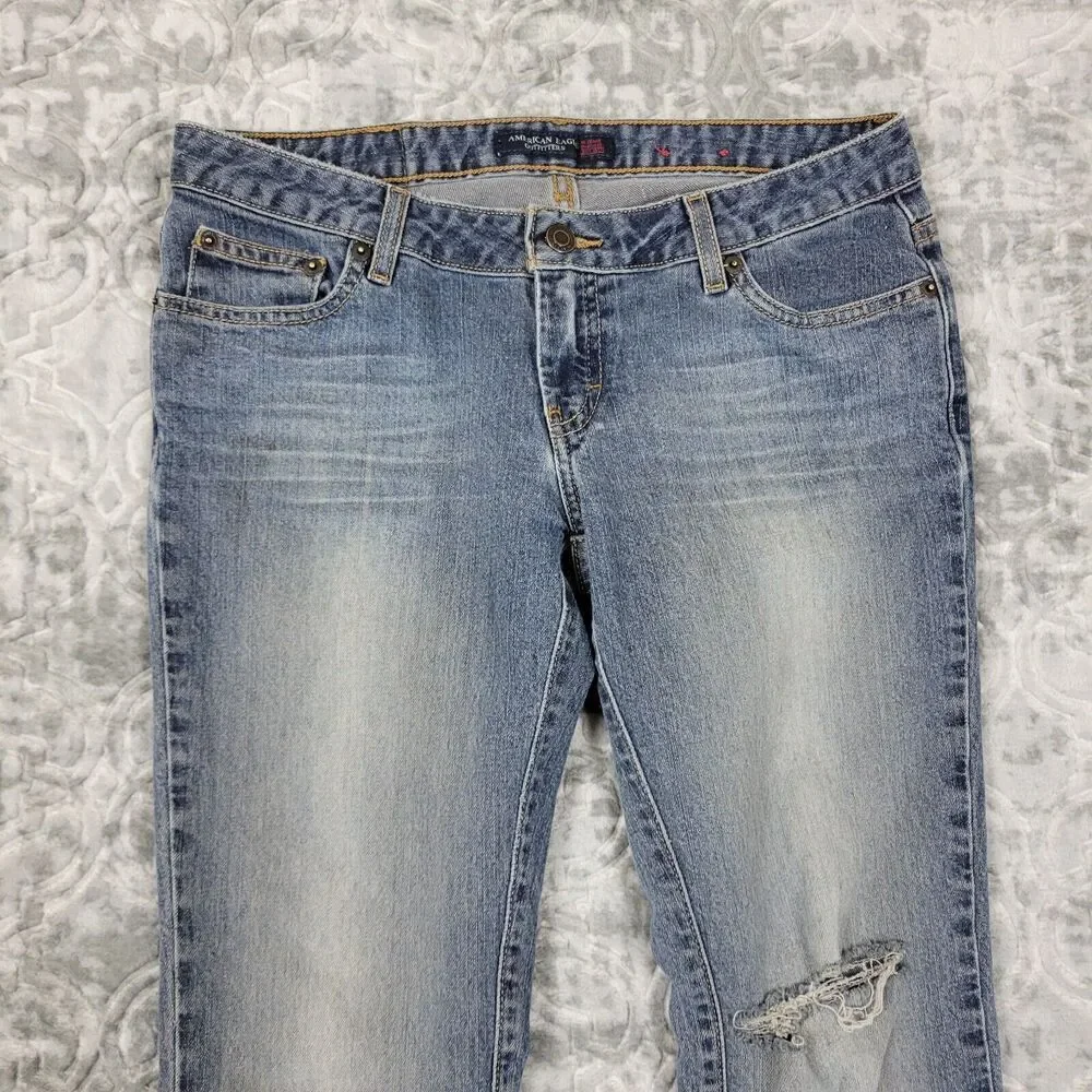 Vintage American Eagle Jeans Womens 6 Blue Favorite Fit Distressed Flare Y2K